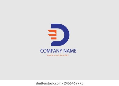 D company vector logo sign and symbol design. Vector abstract design elements. Color letters. Line art. Modern abstract design shapes on white background.