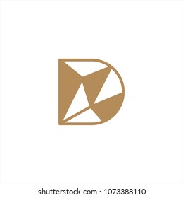 D concept logo and icon. Logo available in vector. Geometric, abstract, elegant, and elegant.