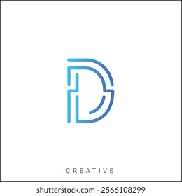 D Creative Latter Logo Design. By Custom Branding Logo. Creative Logo Design. Logo Template. Vector illustration. Modern Design. Monogram Design