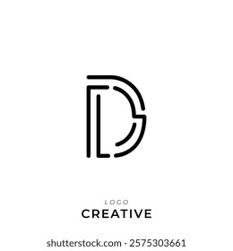 D Creative Latter Logo Design. By Custom Branding Logo. Creative Logo Design. Logo Template. Vector illustration. Modern Design. Monogram Design