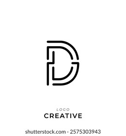 D Creative Latter Logo Design. By Custom Branding Logo. Creative Logo Design. Logo Template. Vector illustration. Modern Design. Monogram Design