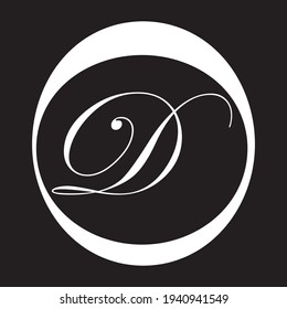 D Creative Modern Black Letters Logo Design. Handwritten D white Letter Logo with a minimalist design.  