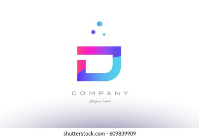 d creative pink purple blue modern dots creative alphabet gradient company letter logo design vector icon template