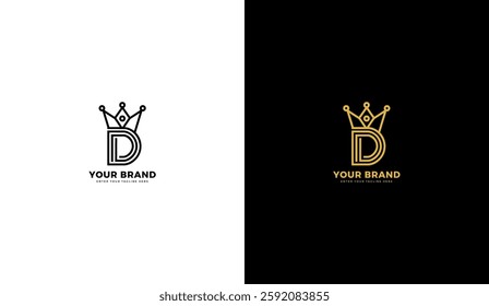 D Crown King Logo. D crown icon