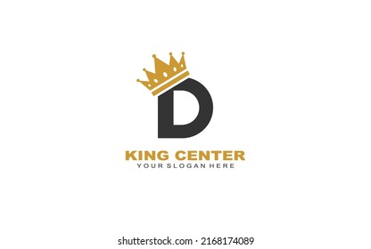 D Crown wash logo design inspiration. Vector letter template design for brand.