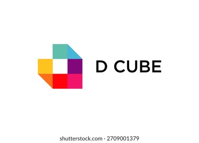 GEOMETRISCHER D-WÜRFEL-LOGOVEKTOR