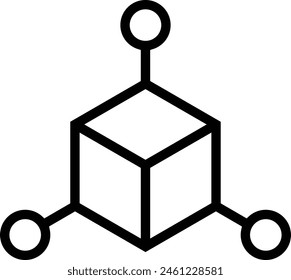 d cube icon. Thin linear style design isolated on white background