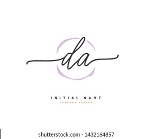 D A DA Beauty vector initial logo, handwriting logo of initial signature, wedding, fashion, jewerly, boutique, floral and botanical with creative template for any company or business.
