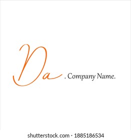 D A DA Initial handwriting or handwritten logo for identity