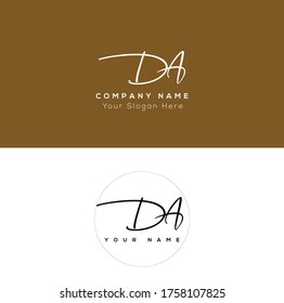  D A DA Initial letter handwriting and signature logo.	
