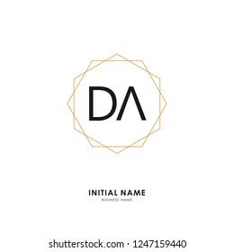 D A DA Initial logo letter with minimalist concept. Vector with scandinavian style logo.