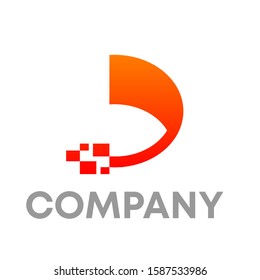 d data logo icon design template sign