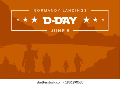 D Day Norman Landings is June 6, Holiday concept. Template for background, banner, card, poster, t-shirt with text inscription, vector eps 10