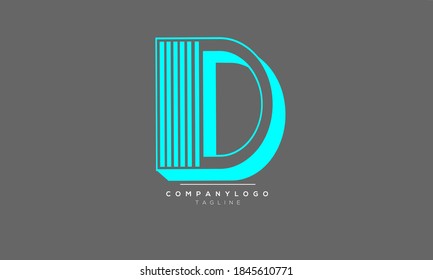 D DD abstract initials monogram letter text alphabet logo design