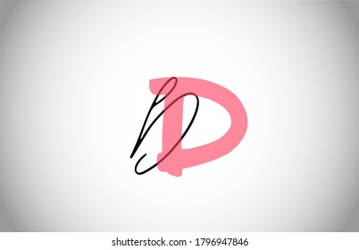 D DD alphabet logo icon. Two types of letter design for company and business corporate identity in pink and black color