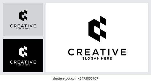 D or DD initial letter logo design vector template
