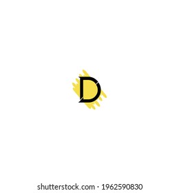D, DD letter linked uppercase Luxury Premium Logo. Black and Illuminating letter Isolated on white background. Can be used as  business, Brands, Mascot.