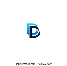 D, DD letter logo design template elements. Modern abstract digital alphabet letter logo. Vector illustration.