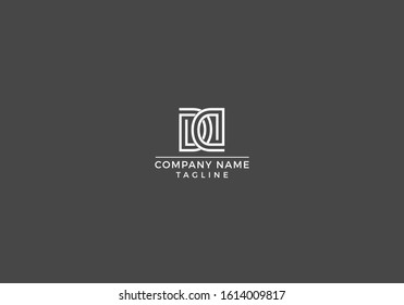 D, DD Line Letter Logo Abstract Design Vector with grey and white Color.