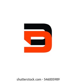 D DD logo letter vector