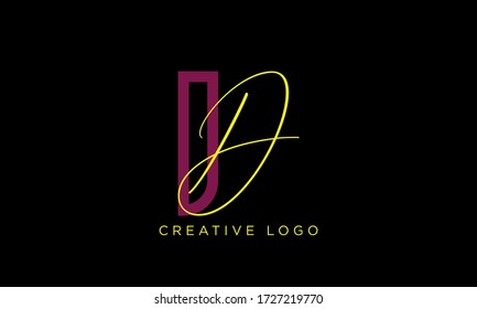 D D DD Signature initial logo template vector

