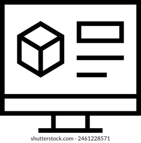 D design icon. Thin linear style design isolated on white background