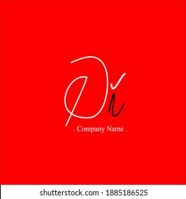 D I DI Initial handwriting or handwritten logo for identity