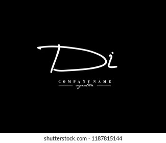 D I DI Signature initial logo template vector