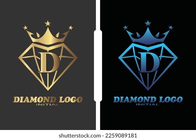 D diamond Letter logo template for your branding.