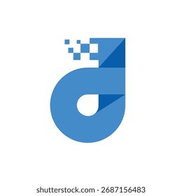 D Letra digital Siguiente Logotipo abstracto Estilo moderno