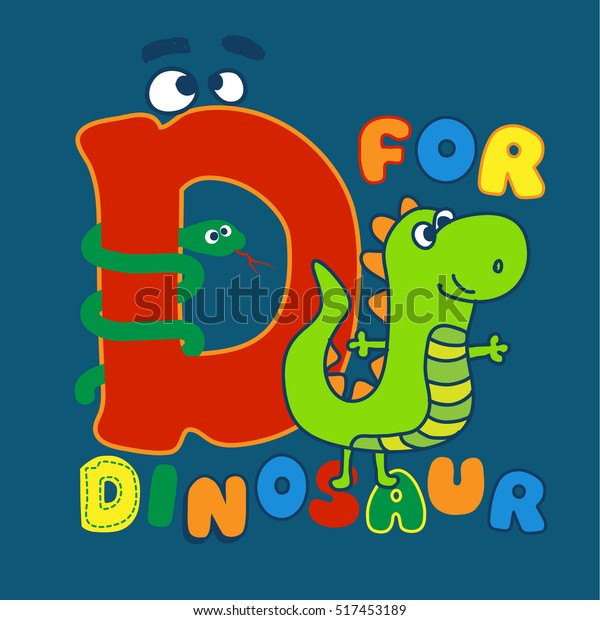 D Dinosaur Illustration Text Artwork Design Stock Vector (Royalty Free ...