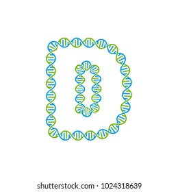 D Dna Letter Logo Icon Design