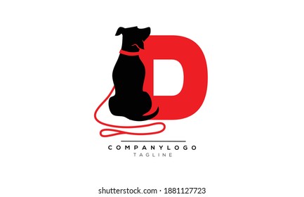 D DOG icon monogram letter text alphabet logo design