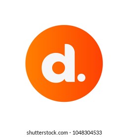 D Dots Letter Logo. Orange Circle. Design Vector Illustration.