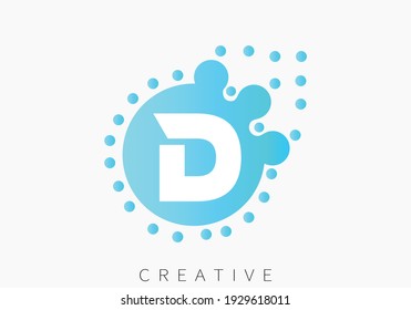 Vector de diseño de letras punteadas D.