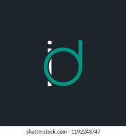 I & D double color logo design vector with business card template