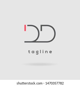 D & D double letter logo design vector template