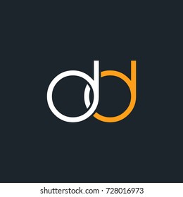 D double letter logo rounded design vector