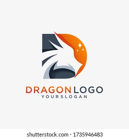 d dragon logo animal letter