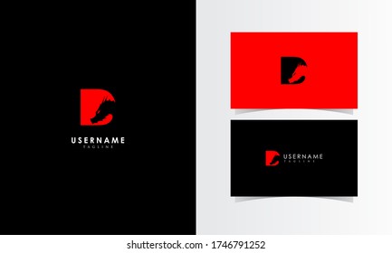 D Dragon Logo Mark with business card template design for branding identity