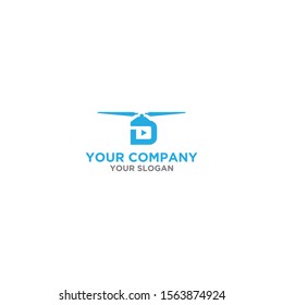 D Drone Logo Design Vector