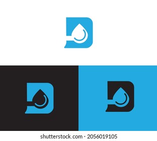 D and drop logo design water logotype vector template