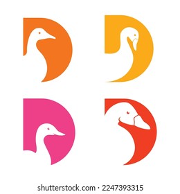 D duck logo vector icon illustration design 