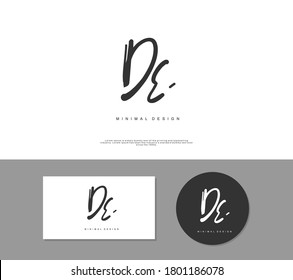 D E DE Initial handwriting or handwritten logo for identity. Logo with signature and hand drawn style.