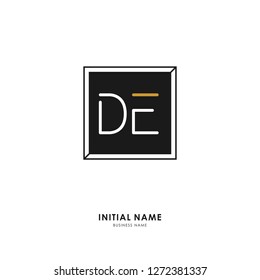 D E DE Initial logo letter with minimalist concept. Vector with scandinavian style logo.