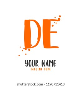 D E Handwritten logo template