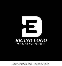 D E initial letter logo design template vector