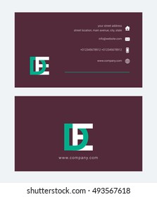 D & E Letter logo, with Business card template
