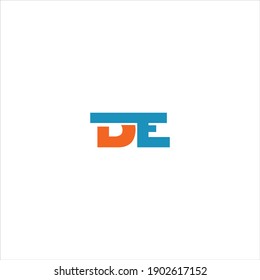 D E letter logo vector design on white color background. de icon
