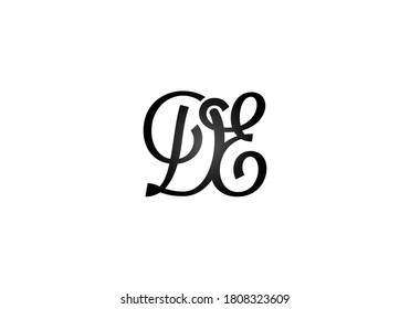 D E letter sign symbol. Initial Letter D E Logo Design Vector Template. Monogram logo